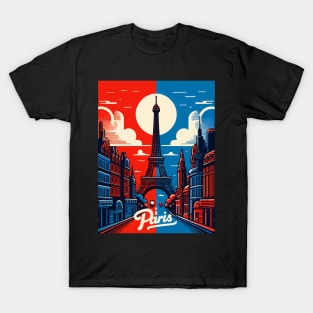 Paris Travel Retro Poster T-Shirt